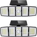 Outdoor Professional 300Led 6500K Adjustable 5 Heads Wireless Motion Sensor Solar Flood Security Wall Lights